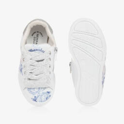 Monnalisa-Girls Sparkling White Leather Sneakers | Childrensalon Outlet