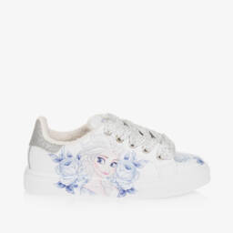 Monnalisa-Girls Sparkling White Leather Sneakers | Childrensalon Outlet
