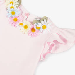Monnalisa-Girls Spring Blush Daisy Tee | Childrensalon Outlet