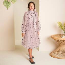 Monnalisa-Girls Suede Bow Ankle Shoes | Childrensalon Outlet