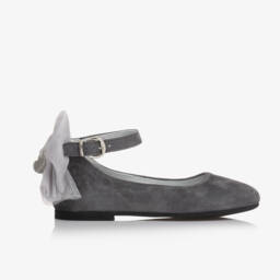 Monnalisa-Girls Suede Bow Ankle Shoes | Childrensalon Outlet