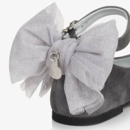 Monnalisa-Girls Suede Bow Ankle Shoes | Childrensalon Outlet