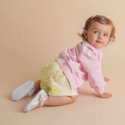 Monnalisa-Girls Sunny Daisy Cotton Shorts | Childrensalon Outlet