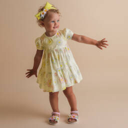 Monnalisa-Girls Sunshine Daisy Jersey Dress | Childrensalon Outlet