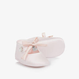 Monnalisa-Girls Twill Pink Ballet Pre-Walkers | Childrensalon Outlet