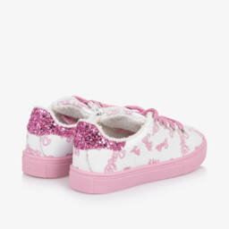 Monnalisa-Белые кожаные кроссовки Барби для девочек | Childrensalon Outlet