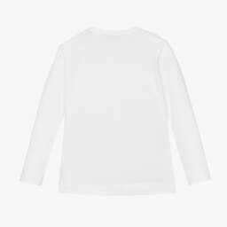Monnalisa-Girls White Barbie Logo Tee | Childrensalon Outlet