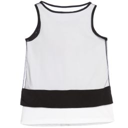 Monnalisa Jakioo-قميص ذو طبقات بلون أبيض وأسود للبنات  | Childrensalon Outlet