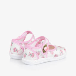 Monnalisa-Girls White Blossom Ballet Flats | Childrensalon Outlet