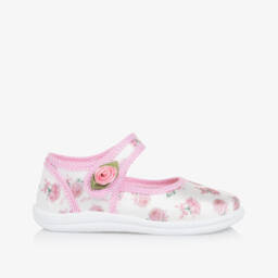 Monnalisa-Girls White Blossom Ballet Flats | Childrensalon Outlet