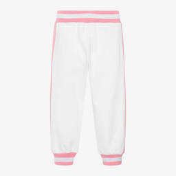 Monnalisa-Girls White Cotton Barbie Joggers | Childrensalon Outlet