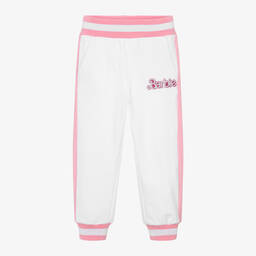 Monnalisa-Girls White Cotton Barbie Joggers | Childrensalon Outlet