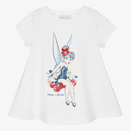 Monnalisa-Girls White Cotton Disney T-Shirt | Childrensalon Outlet