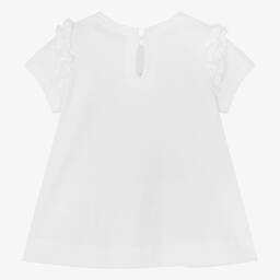 Monnalisa-تيشيرت أطفال بناتي بطبعة ديزني قطن لون أبيض | Childrensalon Outlet