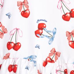 Monnalisa-Girls White Cotton Dress | Childrensalon Outlet