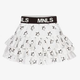 Monnalisa-Girls White Cotton Stars Skirt | Childrensalon Outlet