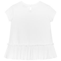 Monnalisa-Girls White Cotton Top | Childrensalon Outlet