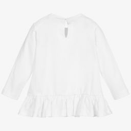 Monnalisa-توب أطفال بناتي قطن لون أبيض | Childrensalon Outlet