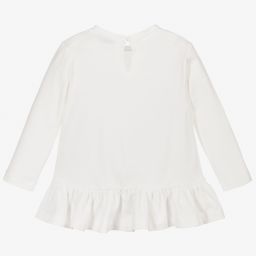 Monnalisa-توب أطفال بناتي قطن لون أبيض | Childrensalon Outlet