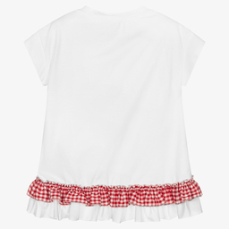Monnalisa-Girls White Cotton Tunic Top | Childrensalon Outlet