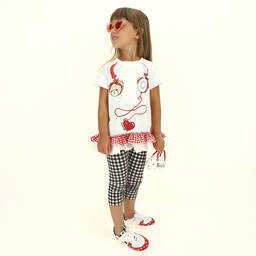Monnalisa-Girls White Cotton Tunic Top | Childrensalon Outlet