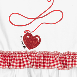 Monnalisa-Girls White Cotton Tunic Top | Childrensalon Outlet