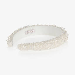 موناليزا-طوق للشعر مطرز بكريستال لون أبيض للبنات | Childrensalon Outlet