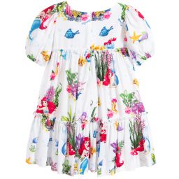 Monnalisa-Girls White Disney Dress  | Childrensalon Outlet