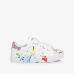 Monnalisa-Girls White Enchanted Leather Sneakers | Childrensalon Outlet