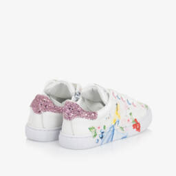 Monnalisa-Girls White Enchanted Leather Sneakers | Childrensalon Outlet