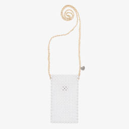 Monnalisa-Girls White Faux Pearl Bag (19cm) | Childrensalon Outlet
