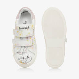 Monnalisa-Girls White Floral Adventure Sneakers | Childrensalon Outlet