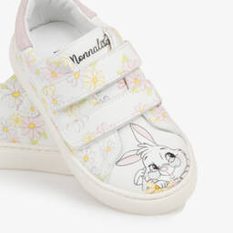Monnalisa-Girls White Floral Adventure Sneakers | Childrensalon Outlet
