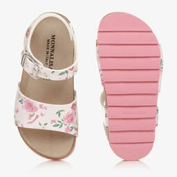 Monnalisa-Белые сандалии с цветами для девочек | Childrensalon Outlet