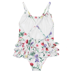 Monnalisa-Girls White Floral Swimsuit | Childrensalon Outlet