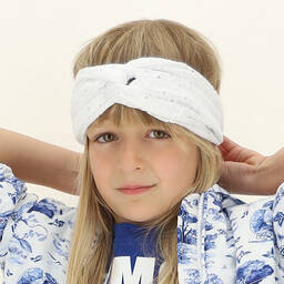 Monnalisa-Белая повязка на голову с вышивкой | Childrensalon Outlet