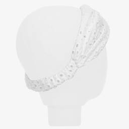 Monnalisa-Белая повязка на голову с вышивкой | Childrensalon Outlet