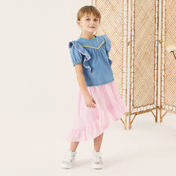 Monnalisa-Белые кожаные кроссовки со звездами для девочек | Childrensalon Outlet