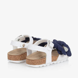 موناليزا-صندل بعروة معدنية جلد صناعي لون أبيض وكحلي | Childrensalon Outlet