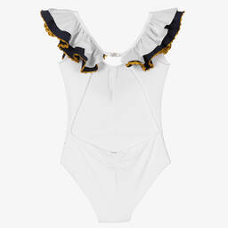 Monnalisa-Белый купальник с открытой спиной | Childrensalon Outlet