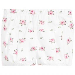 Monnalisa Бебе-Girls White & Pink Shorts | Childrensalon Outlet
