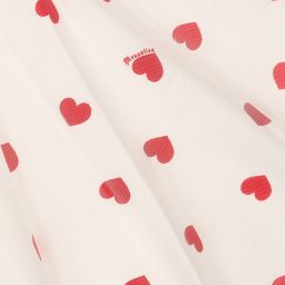 Monnalisa-Girls White & Red Hearts Dress | Childrensalon Outlet