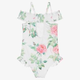 Monnalisa-Белый купальник с розами для девочек | Childrensalon Outlet