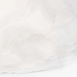 Monnalisa-طقم بناتي أبيض مزين بالترتر والأورجانزا | Childrensalon Outlet