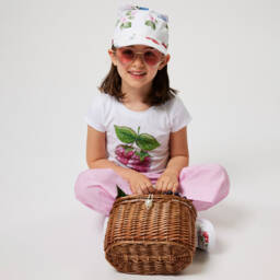 Monnalisa-Girls White Sparkling Raspberry Tee | Childrensalon Outlet