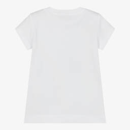 Monnalisa-Girls White Sparkling Raspberry Tee | Childrensalon Outlet