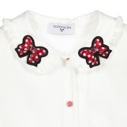Monnalisa-Girls White Viscose Blouse | Childrensalon Outlet