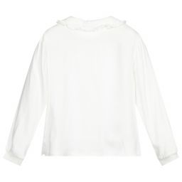 Monnalisa-Girls White Viscose Blouse | Childrensalon Outlet
