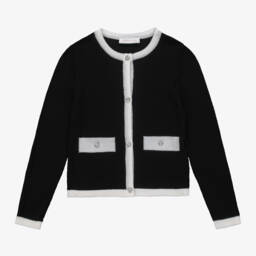 Monnalisa-كارديغان صوف لون أسود للبنات | Childrensalon Outlet