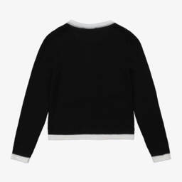 Monnalisa-كارديغان صوف لون أسود للبنات | Childrensalon Outlet